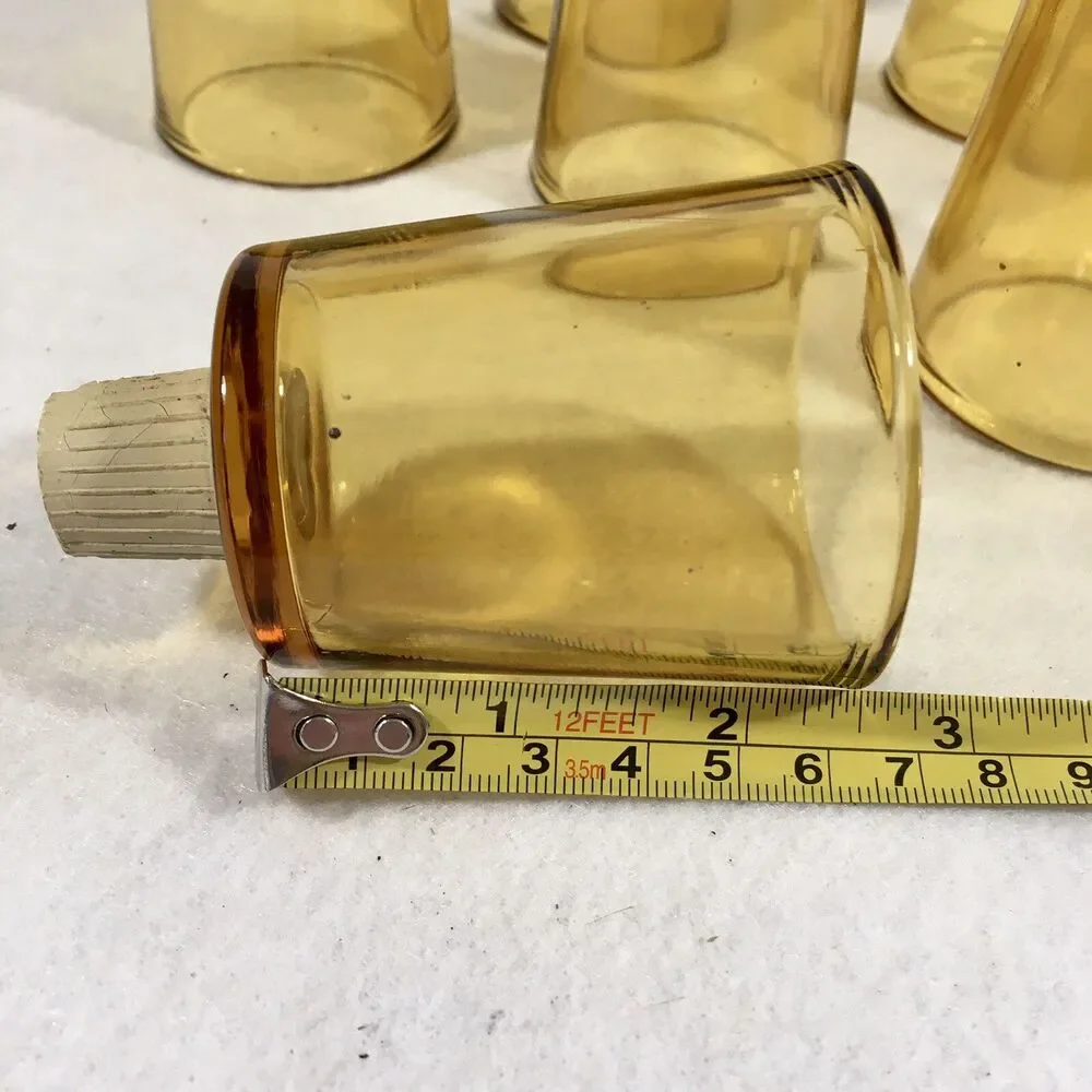 Lot Of 6 Amber Votive Sconce Replacement Glass Globe